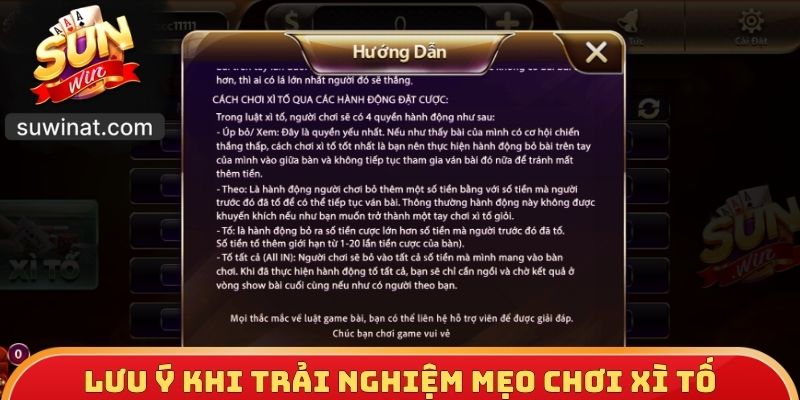 Lưu ý khi trải nghiệm mẹo chơi Xì tố