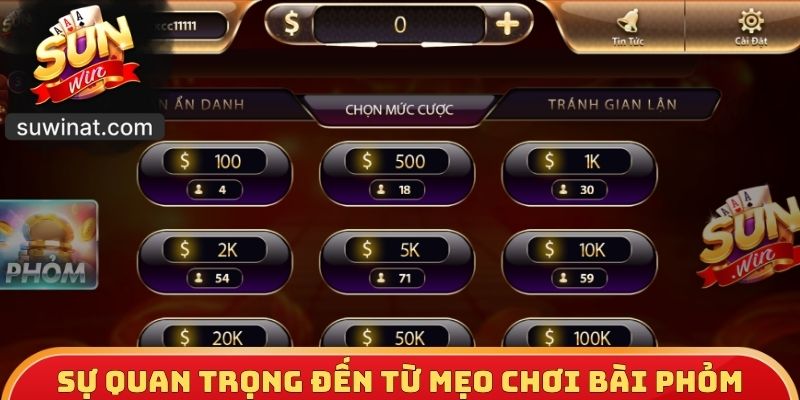 Mức độ quan trọng đến từ mẹo chơi bài Phỏm