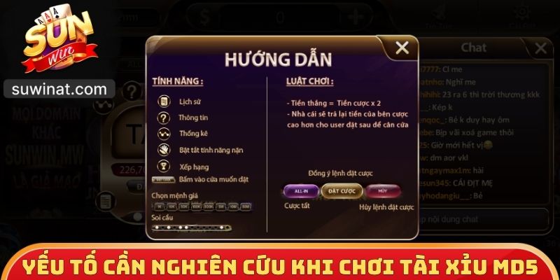 Yếu tố cần nghiên cứu khi chơi tài xỉu MD5